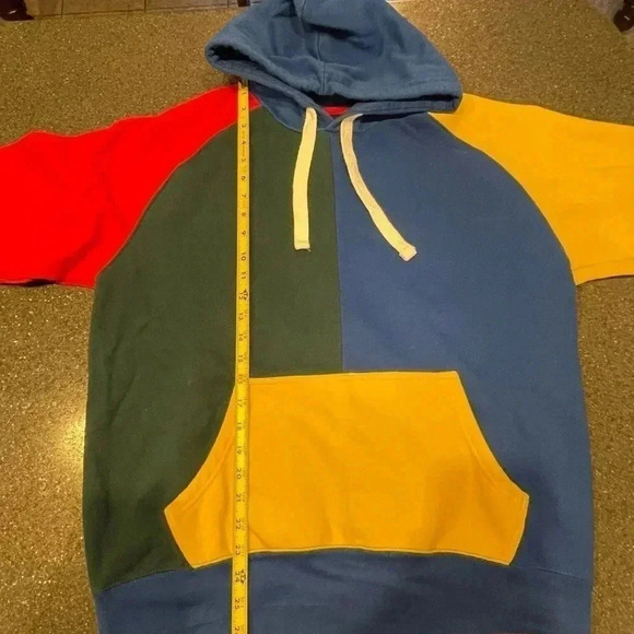 Vintage Black Jack 1999 90s Color Block Hooded Sweatshirt Adult Sz L - Picture 4 of 9